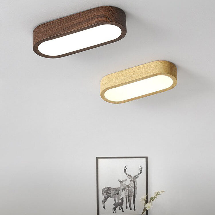 Plafonnier LED encastré à grain de bois naturel avec 8W intégré