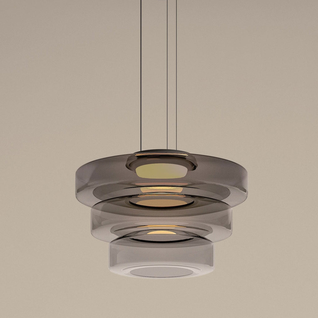 Bauhaus Style Moon Motif Glass Pendant Ceiling Light