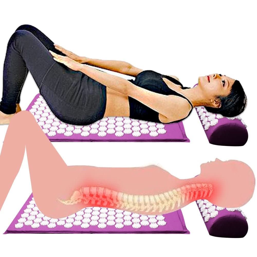 CalmFlow Acupressure Yoga Mat and Cushion Set for Natural Pain Relief and Relaxation