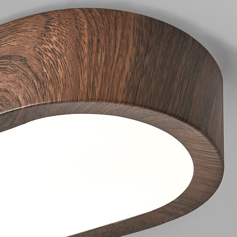 Plafonnier LED encastré à grain de bois naturel avec 8W intégré