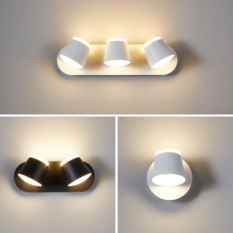 Lampa ścienna LED Aurora z obrotowym cylindrycznym kloszem i opcjami 1/2/3 płomieni
