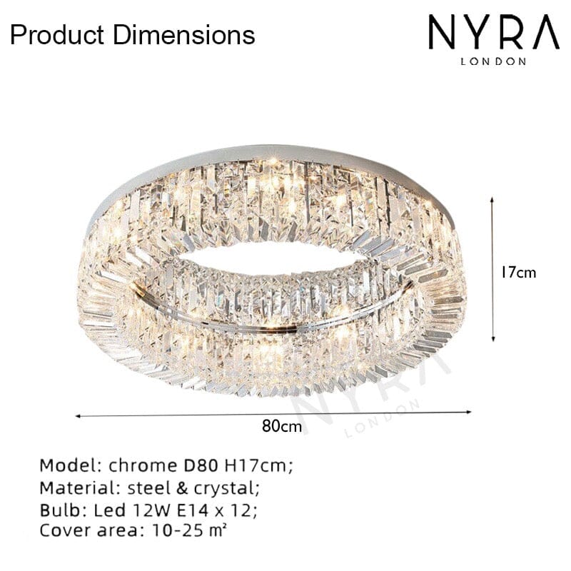 Aurelia Ring Crystal -kattokruunu tyylikkäisiin eteisiin ja olohuoneisiin