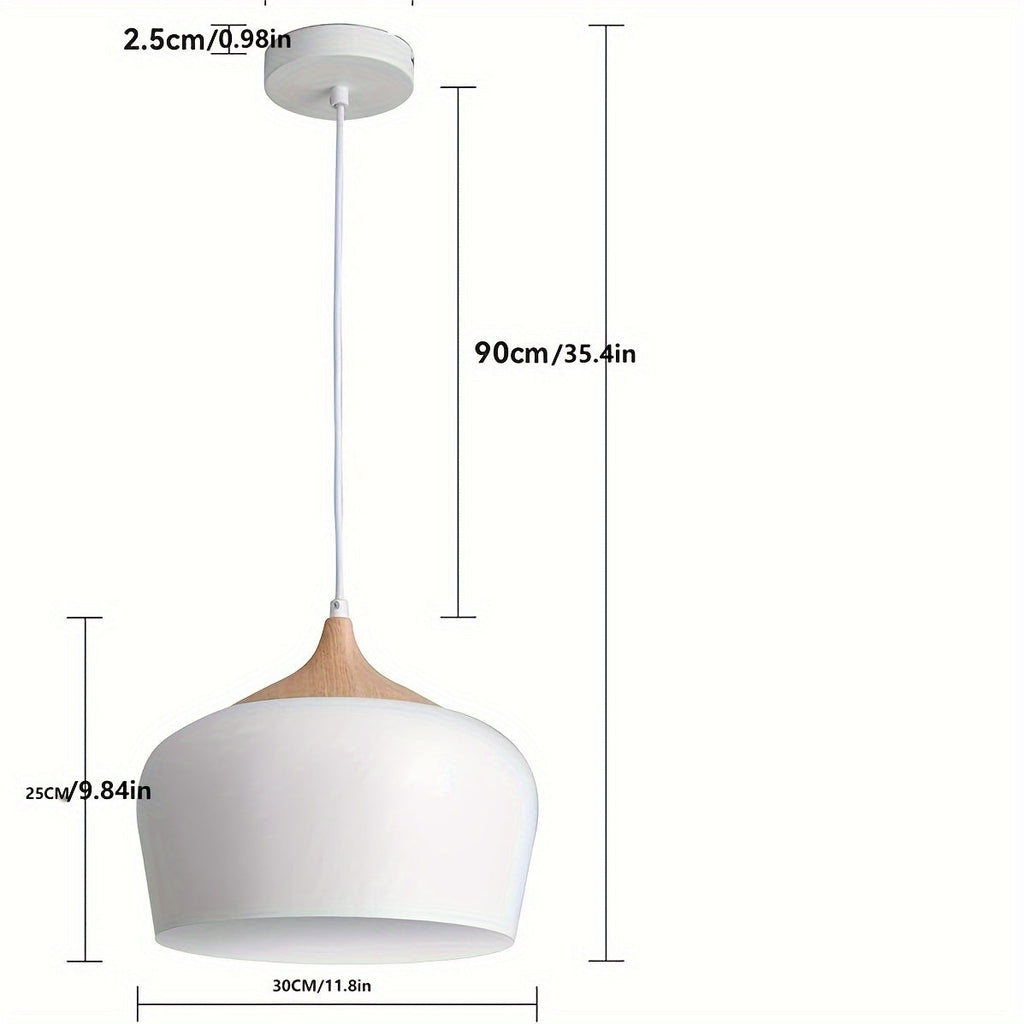 Moderne skandinavisk taklampe med jern- og trestrukturdesign