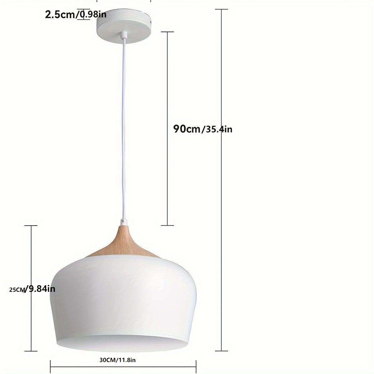 Moderne skandinavisk taklampe med jern- og trestrukturdesign