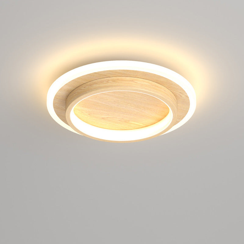 Luz de techo LED redonda con anillo halo, montaje empotrado de metal y acrílico