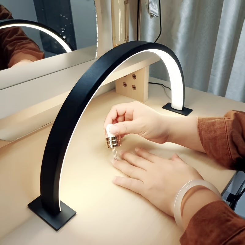 Crescent Moon LED Desk Lamp With USB Power And Metal Body Adjustable Brightness