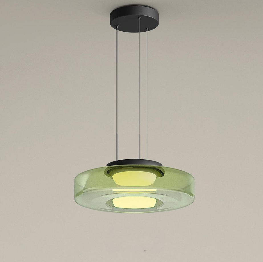 Bauhaus Style Moon Motif Glass Pendant Ceiling Light