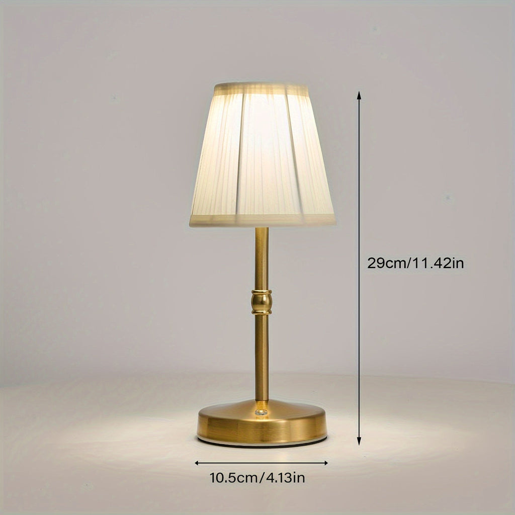 Bezdrátová stolní lampa s dotykově ovládaným LED světlem v antik mosazi