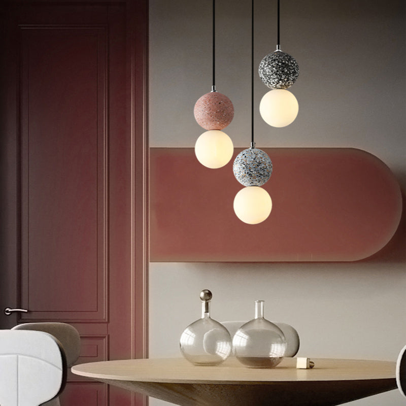 NovaLux LED Pendant Lights Small Glass Lamps For Dining Tables Black And White