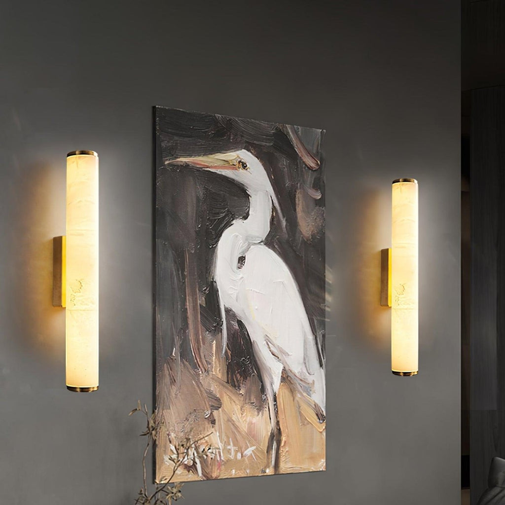 Applique da parete LED con design a tubo in alabastro, 1 luce | Rosalyssa