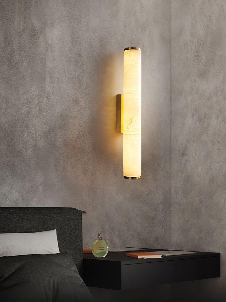 Applique da parete LED con design a tubo in alabastro, 1 luce | Rosalyssa