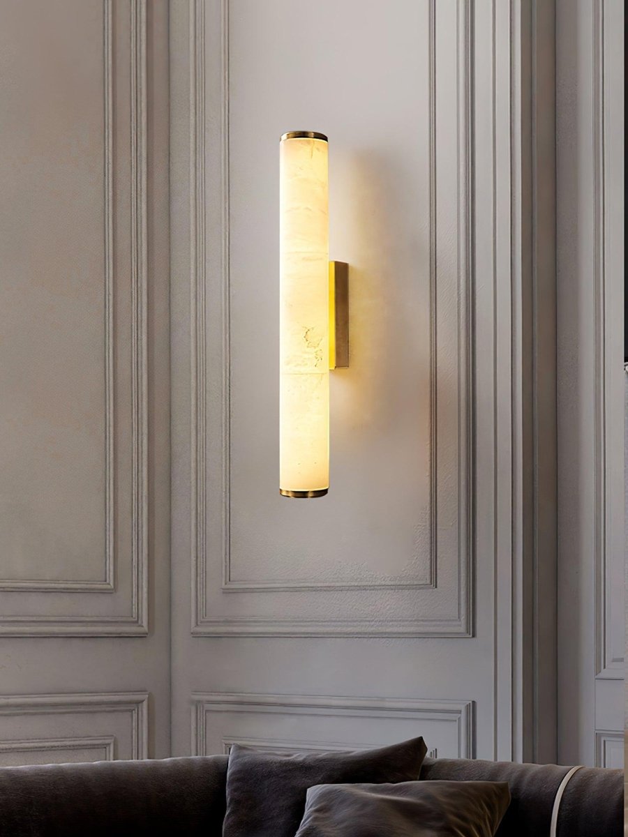 Applique da parete LED con design a tubo in alabastro, 1 luce | Rosalyssa