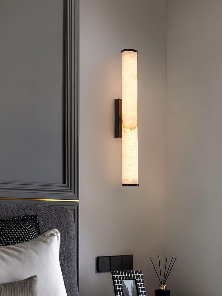 Applique da parete LED con design a tubo in alabastro, 1 luce | Rosalyssa
