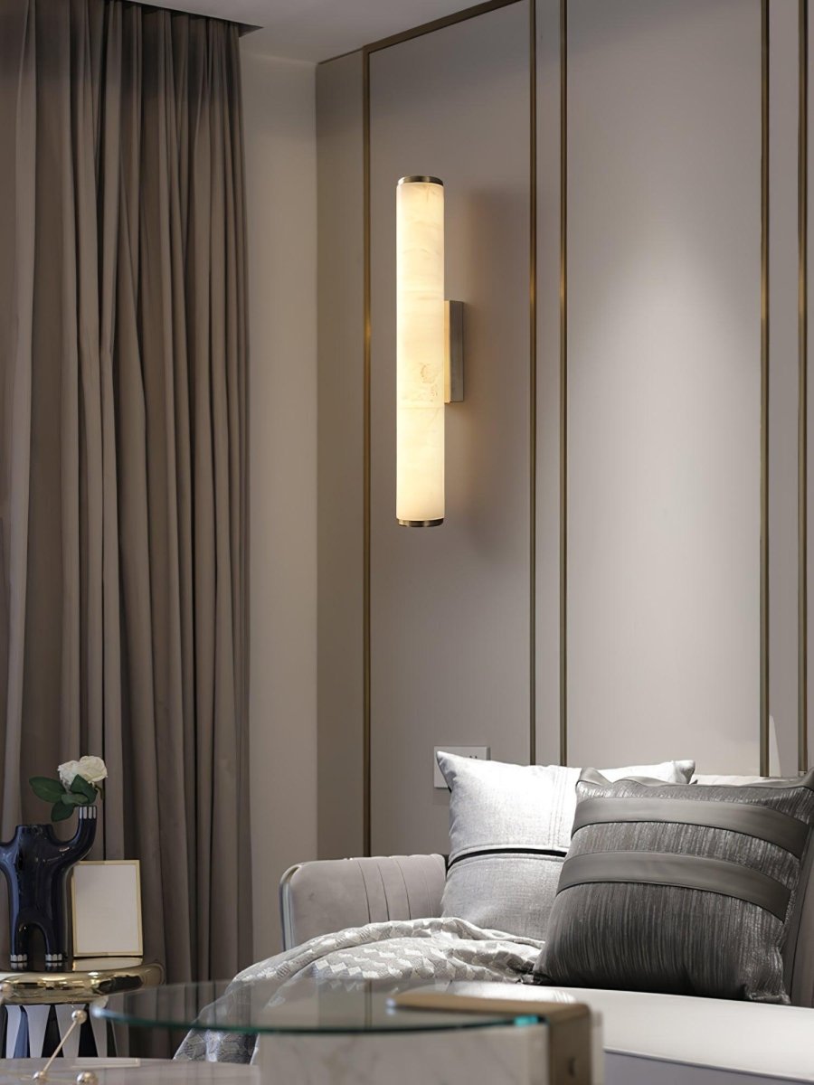 Applique da parete LED con design a tubo in alabastro, 1 luce | Rosalyssa