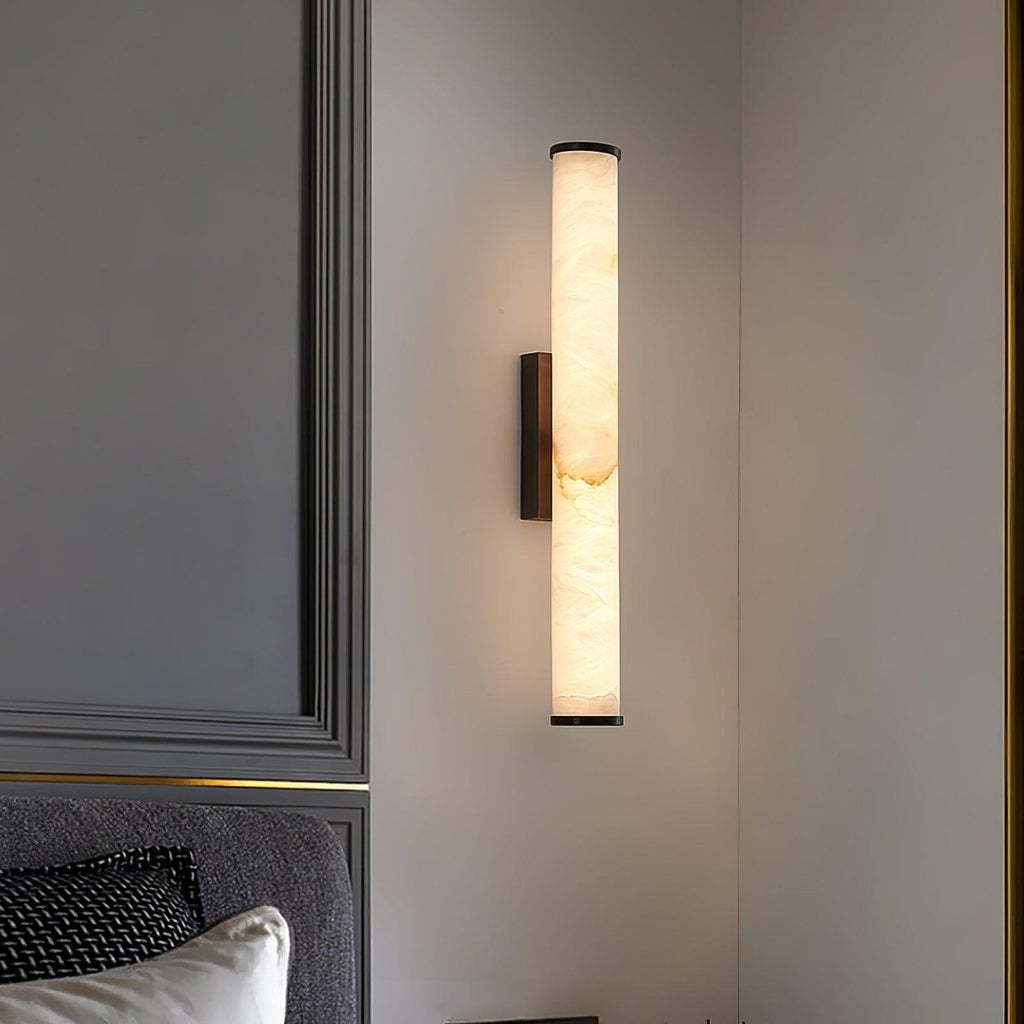 Applique da parete LED con design a tubo in alabastro, 1 luce | Rosalyssa