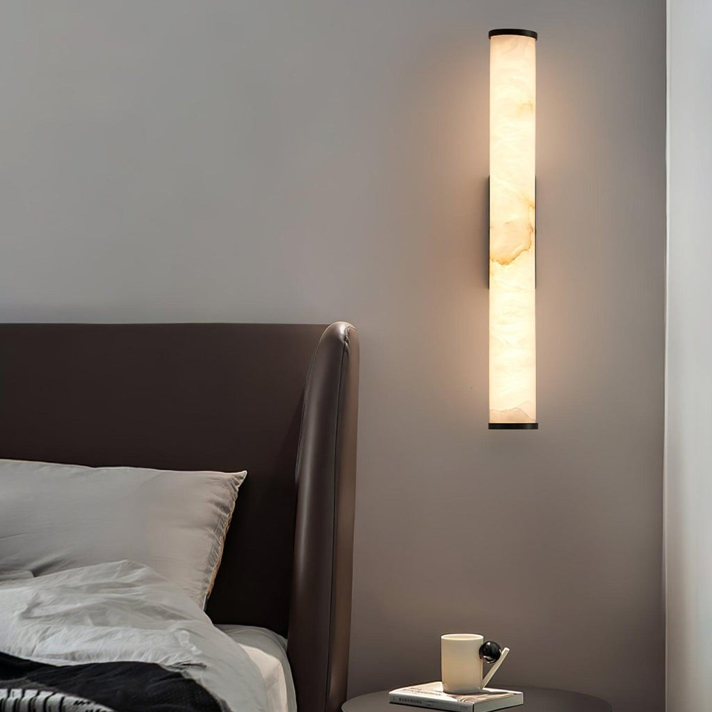 Applique da parete LED con design a tubo in alabastro, 1 luce | Rosalyssa