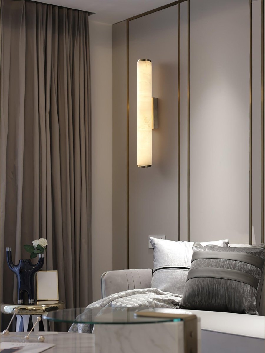 Applique da parete LED con design a tubo in alabastro, 1 luce | Rosalyssa