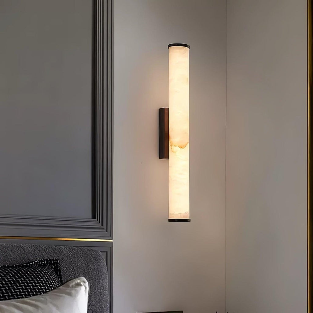 Applique da parete LED con design a tubo in alabastro, 1 luce | Rosalyssa