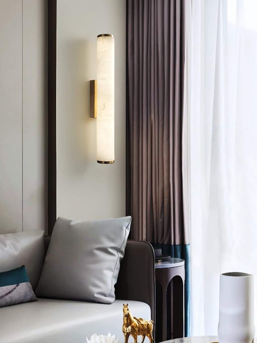Applique da parete LED con design a tubo in alabastro, 1 luce | Rosalyssa