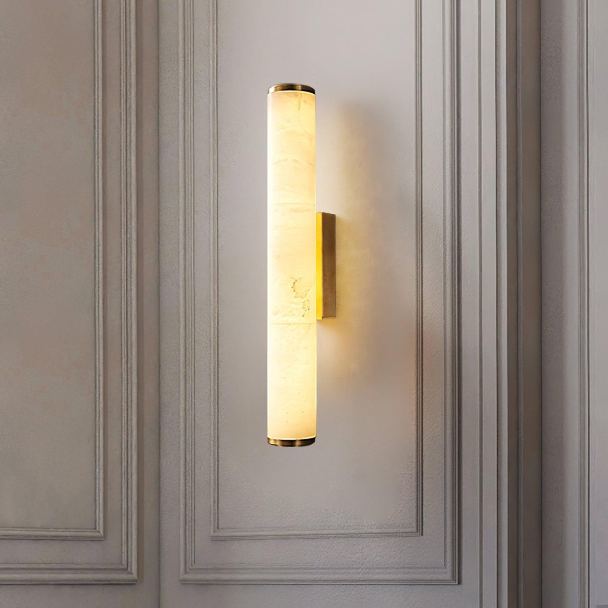 Applique da parete LED con design a tubo in alabastro, 1 luce | Rosalyssa