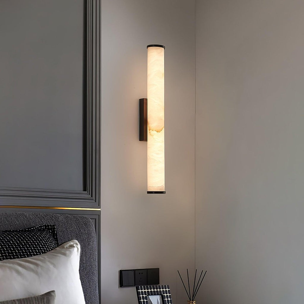 Applique da parete LED con design a tubo in alabastro, 1 luce | Rosalyssa