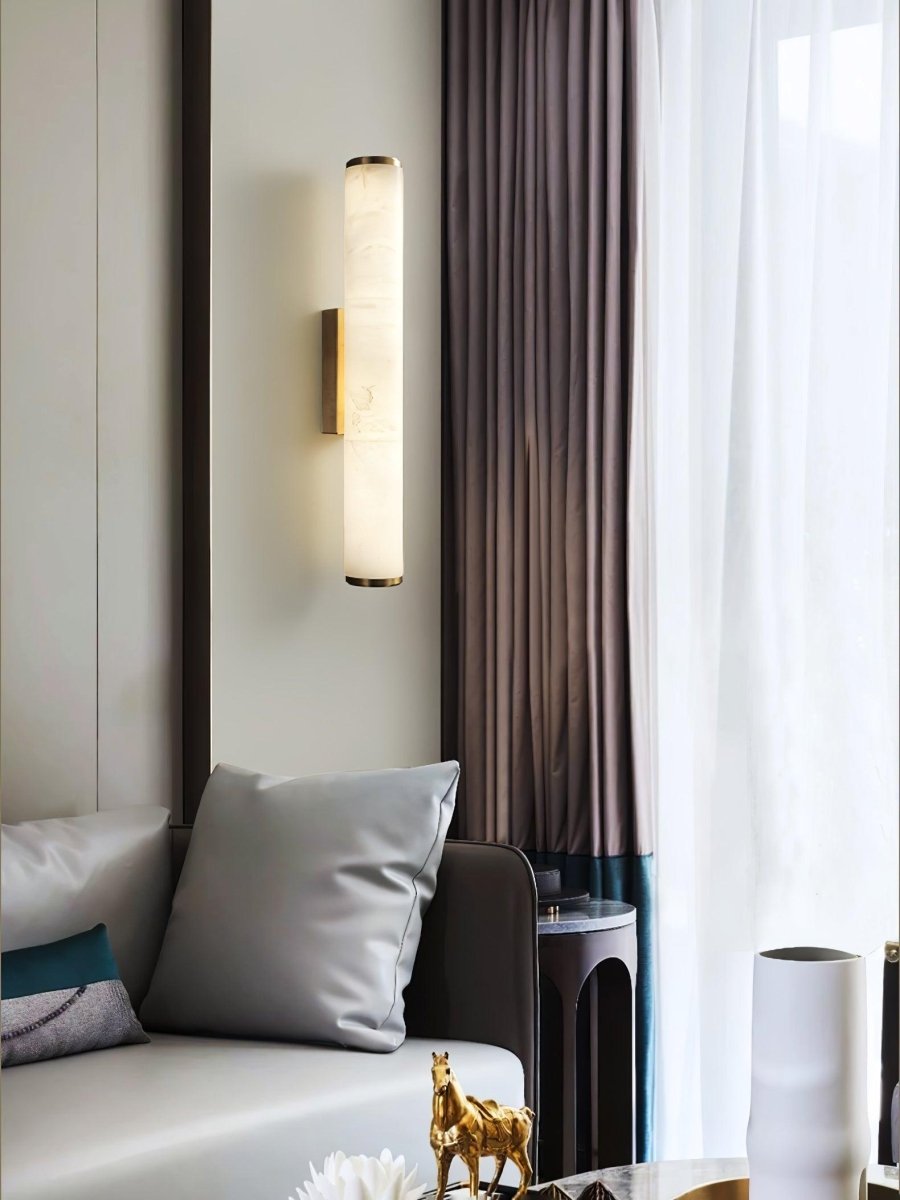 Applique da parete LED con design a tubo in alabastro, 1 luce | Rosalyssa