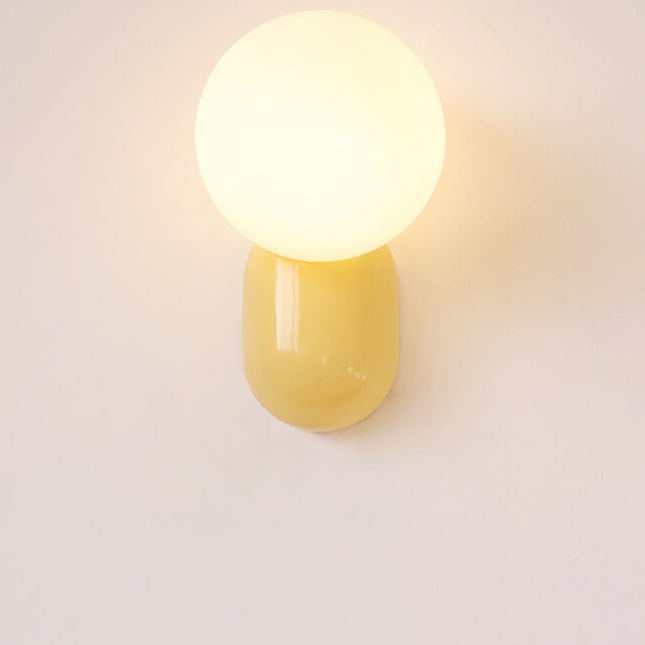 Elegant 1-lyset moderne glasglobevæglampe til boligbelysning | Rosalyssa