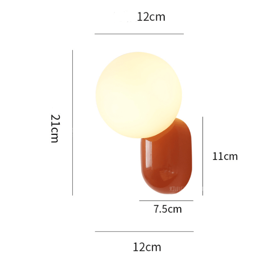 Elegant 1-lyset moderne glasglobevæglampe til boligbelysning | Rosalyssa