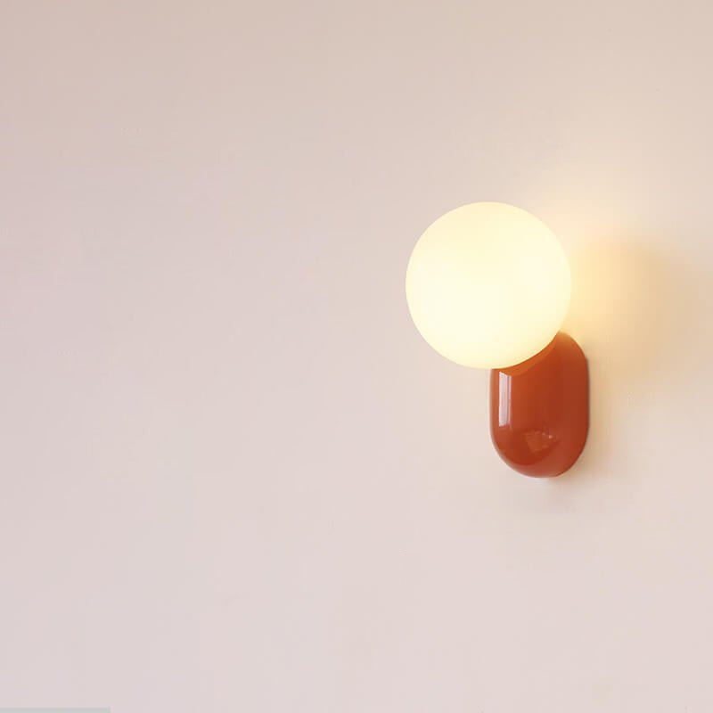 Elegant 1-lyset moderne glasglobevæglampe til boligbelysning | Rosalyssa