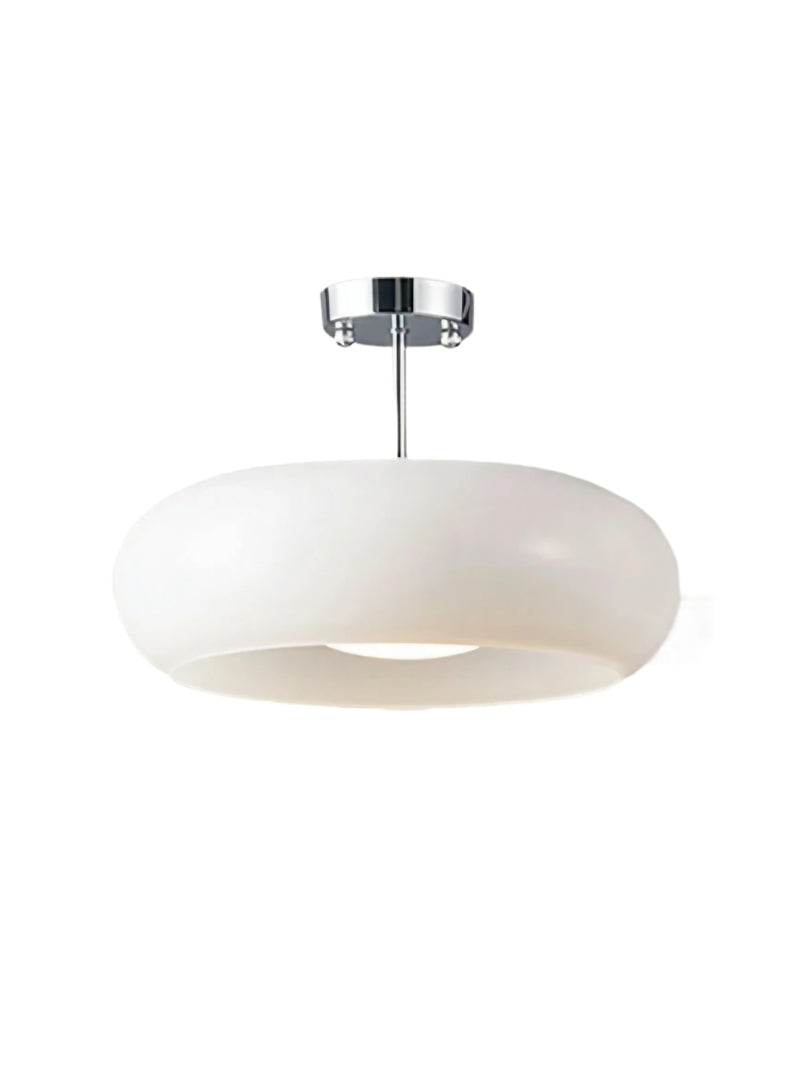 Plafonnier disque en verre style Bauhaus en laiton ou finition chrome, verre orange-jaune ou blanc