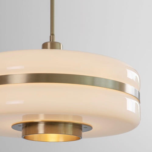 Nordická závěsná lampa ze skla a kovu od Nyra s teplým LED světlem | Snurv