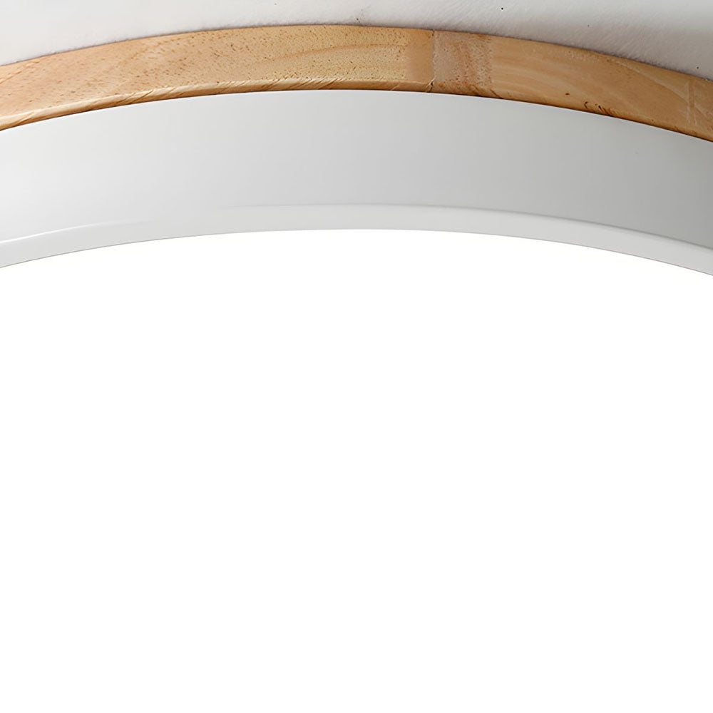 Lámpara de techo redonda de madera con LED y acrílico, regulable con luz cálida, estilo escandinavo