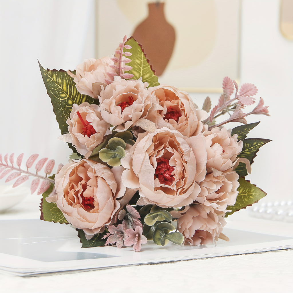 Artificial Peony Mothers Day Bouquet For Home Decor