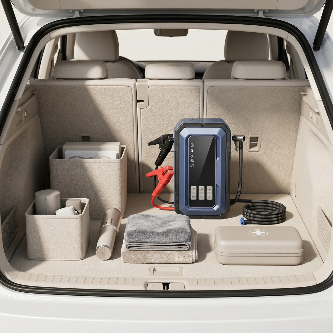 Avviatore di Emergenza per Auto con Compressore d'Aria per Alimentazione Stradale di Emergenza | Rosalyssa