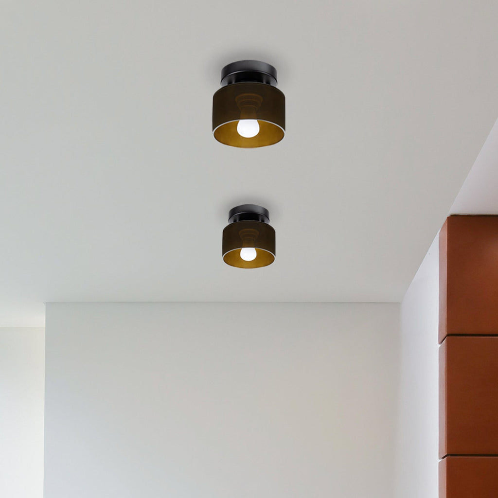 Lámpara de techo retro de vidrio ámbar E27/E26 para cocina, pasillo y sala de estar