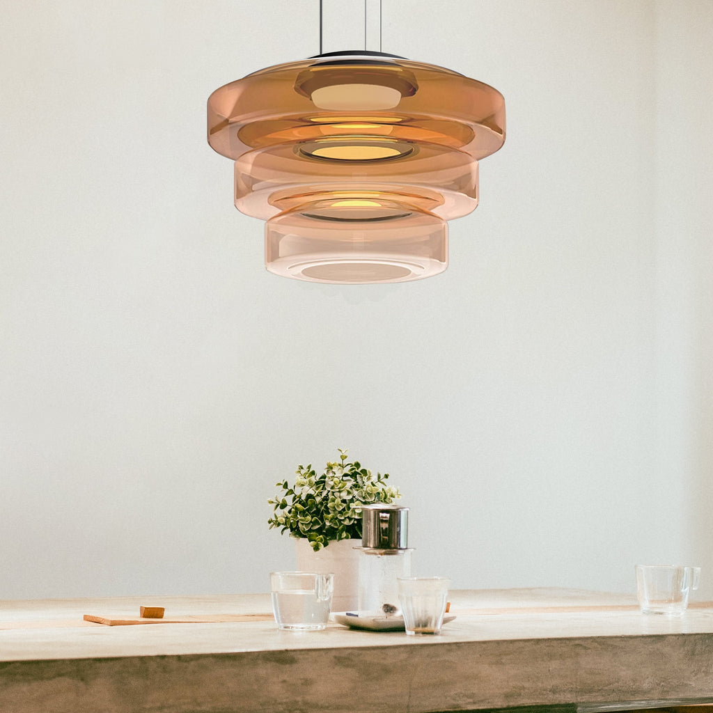 Bauhaus glazen hanglamp voor keuken en eetgedeeltes