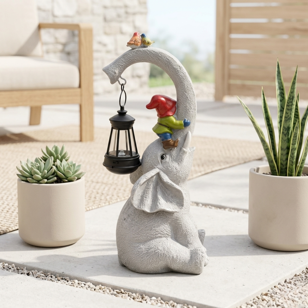 Lanterna da Giardino a Energia Solare a Forma di Elefante per Spazi Esterni | Rosalyssa