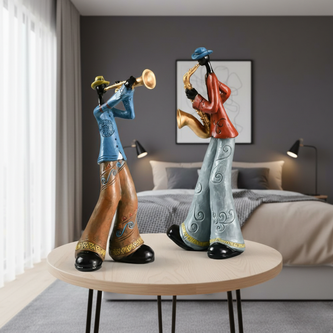 Elegant Abstract Jazz Music Resin Sculpture Figurine | Rosalyssa