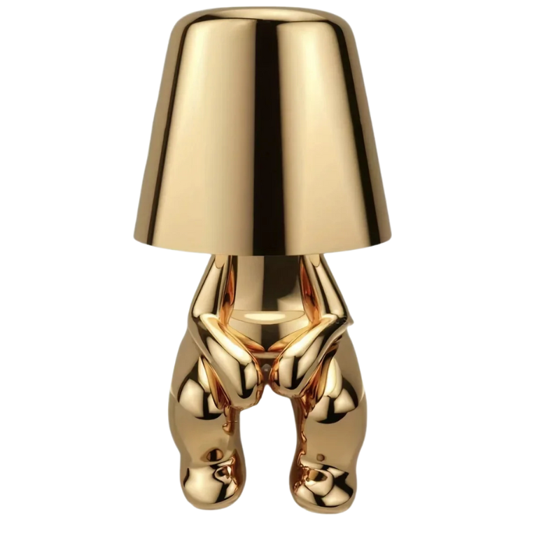 Aurora Gold Skulpturale Tischlampe für Zuhause und Büro