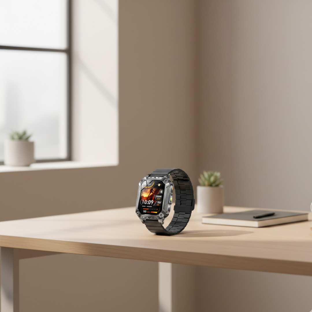 Outdoor fitness smartwatch met AMOLED-display, waterdichte activiteitsmeter | Rosalyssa