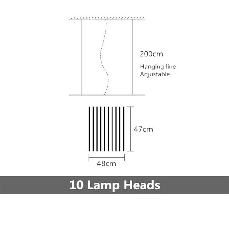 Lámpara colgante moderna LatticeChord de aluminio con control remoto y 40 enchufes E26/E27