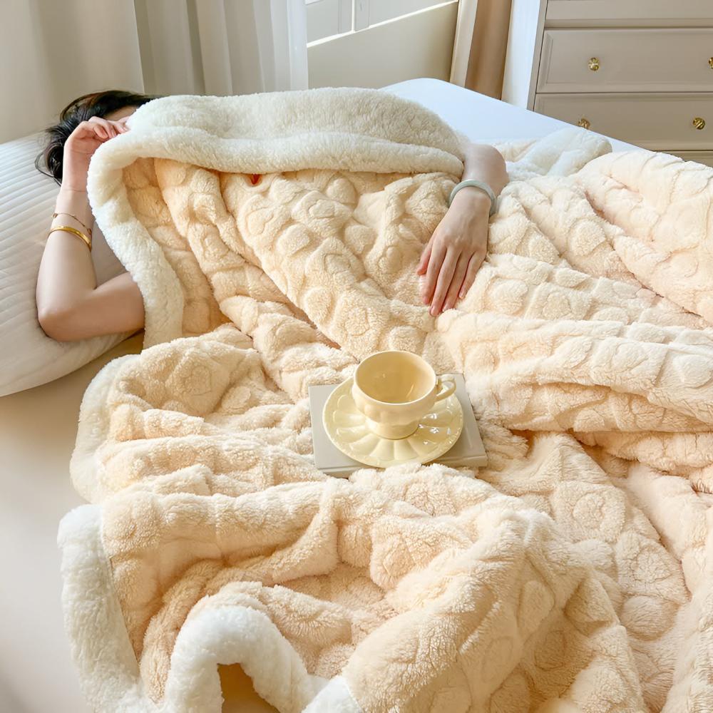 Nova Heart Cozy Sherpa-tæppe til stuen for komfort