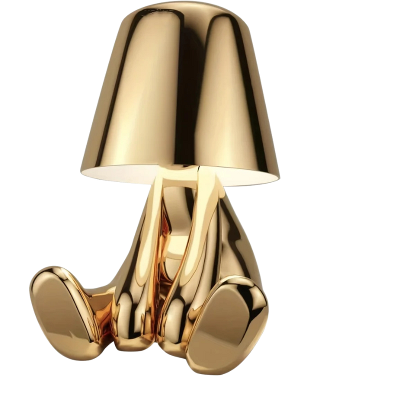 Aurora Gold Skulpturale Tischlampe für Zuhause und Büro