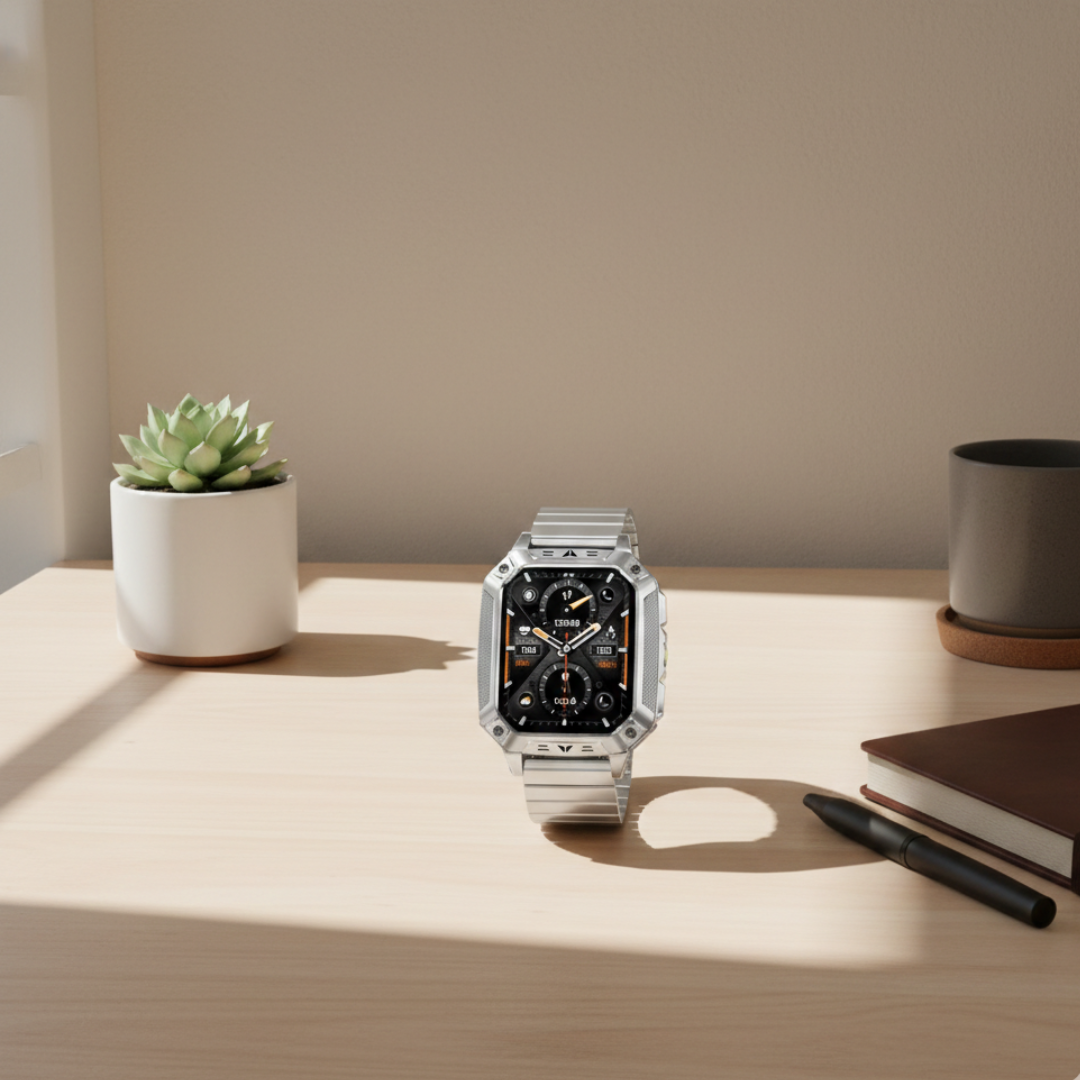 Outdoor fitness smartwatch met AMOLED-display, waterdichte activiteitsmeter | Rosalyssa
