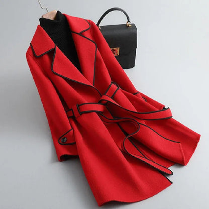 Hand Tied High-grade Woolen Overcoat