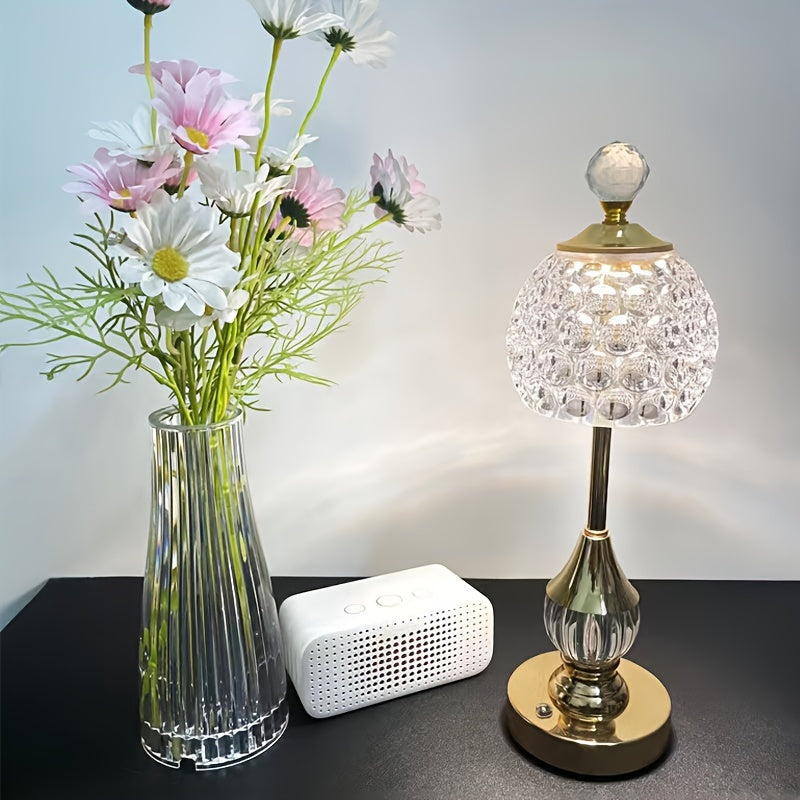 Lampe de chevet Crystal Touch avec lumière LED rechargeable