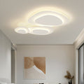 Třídílné organické LED stropní světlo v bílém kovu, stmívatelné, ideální do obývacího pokoje