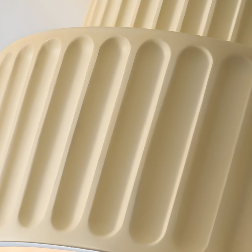 Lampada da soffitto in resina rigata E27 bianca design compatto retrò per soggiorno