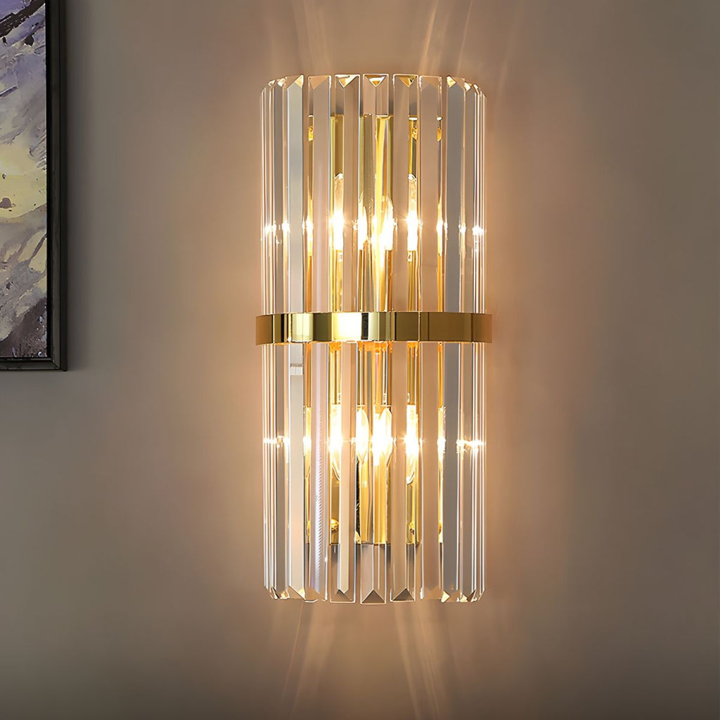 Stainless Steel Crystal Wall Sconce for Living Rooms and Halls