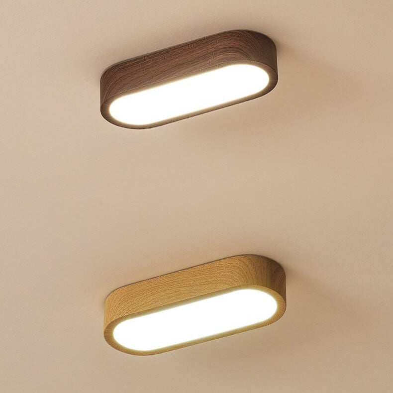 Plafonnier LED encastré à grain de bois naturel avec 8W intégré